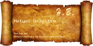Hetyei Brigitta névjegykártya